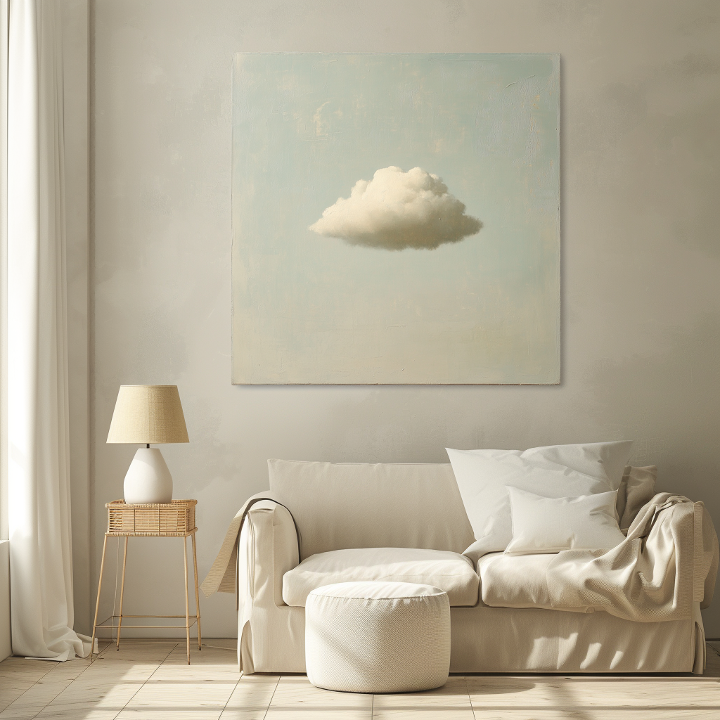 Ethereal Drift -Minimalist Cloud Art