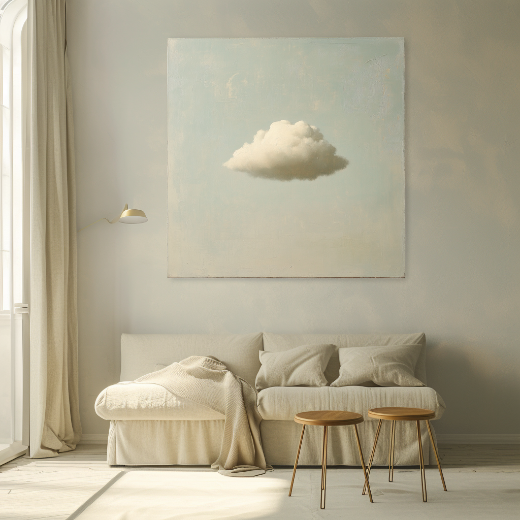 Ethereal Drift -Minimalist Cloud Art