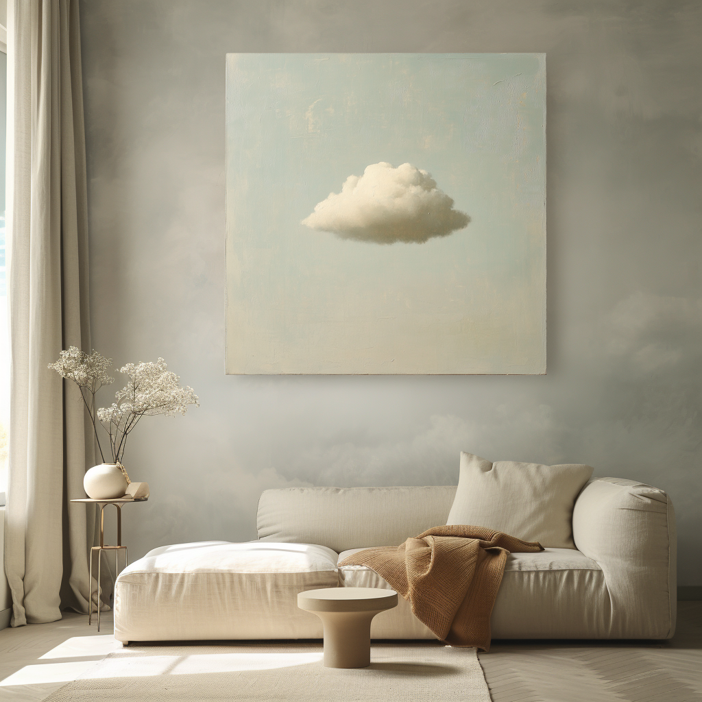 Ethereal Drift -Minimalist Cloud Art