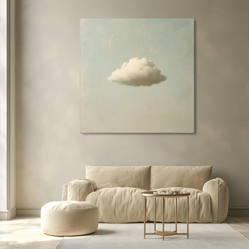 Ethereal Drift -Minimalist Cloud Art