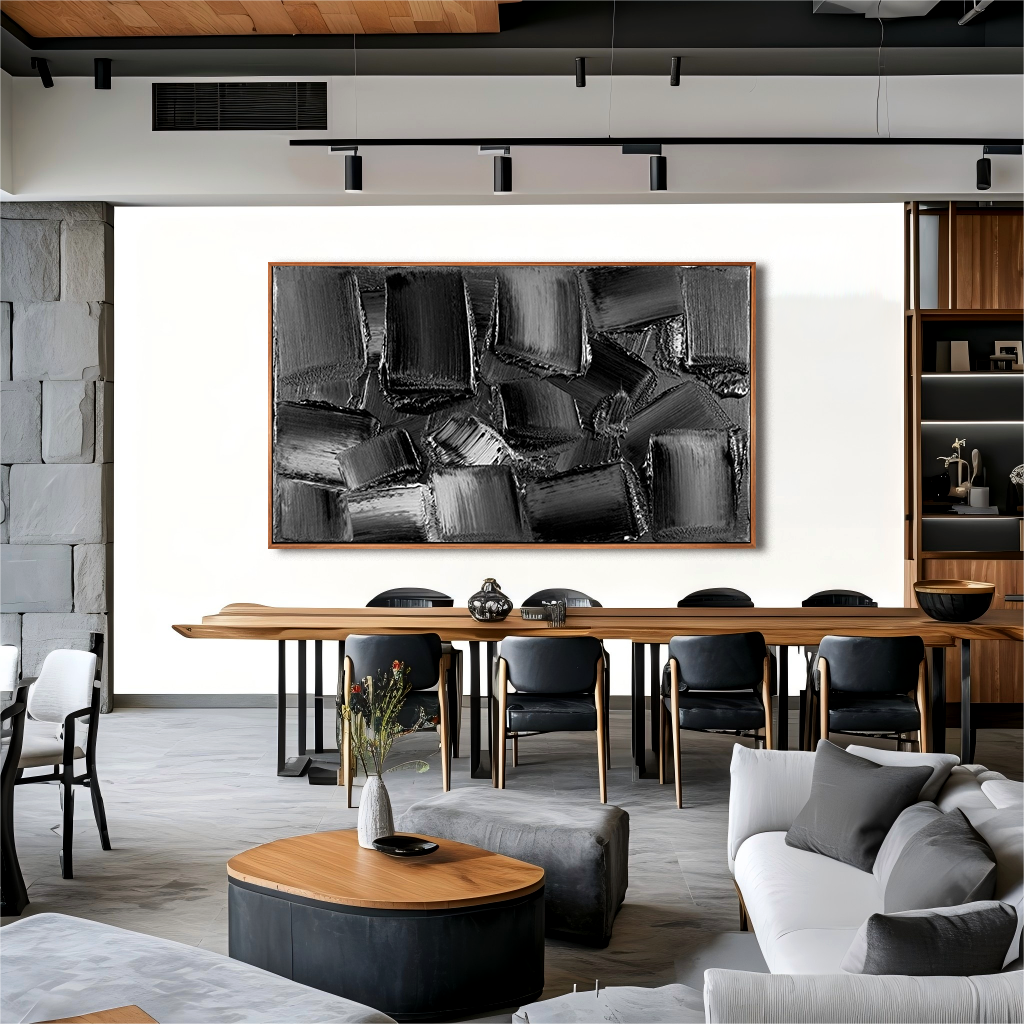 Abstract Wabi Texture Black time AG068