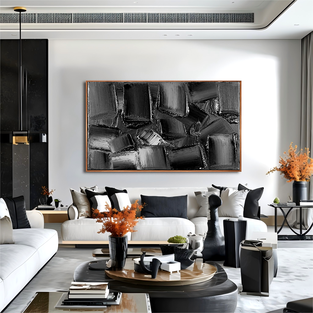 Abstract Wabi Texture Black time AG068