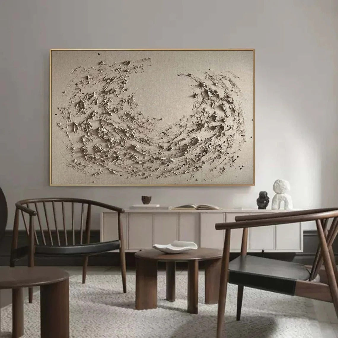 Whirl of Elegance Canvas Art - Textured Abstract Wall Decor