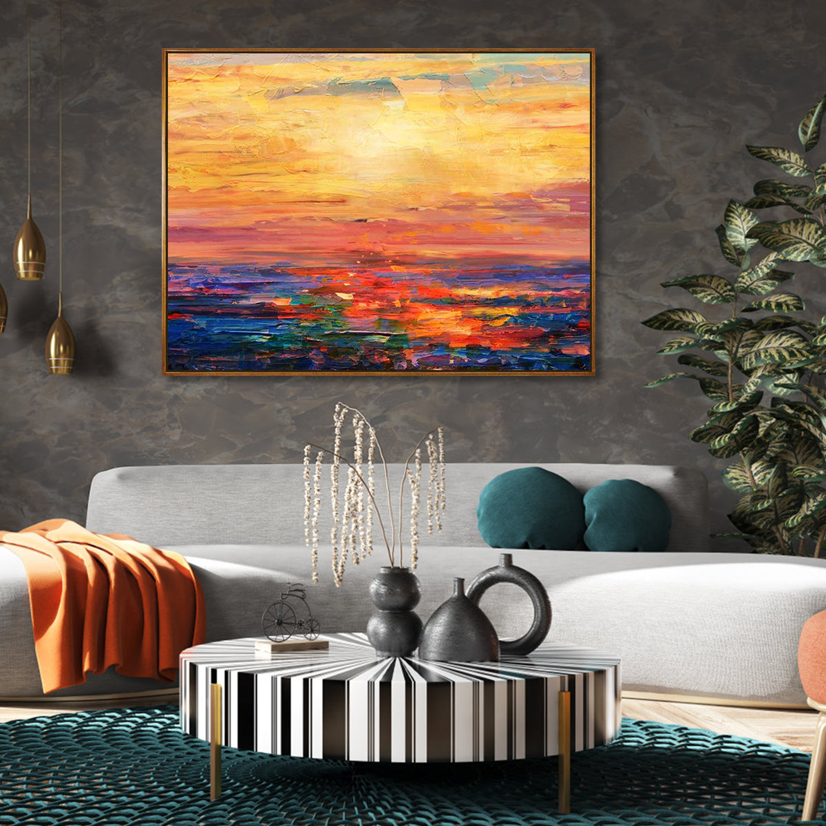 Sunset Handmade Oil Painting