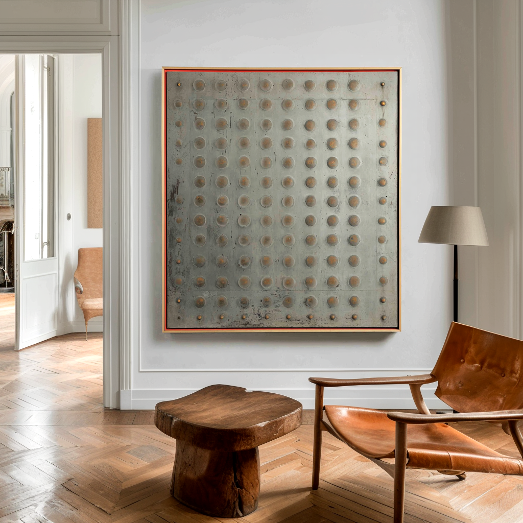 Abstract Geometric Texture Wall Art – Minimalist Industrial Pattern