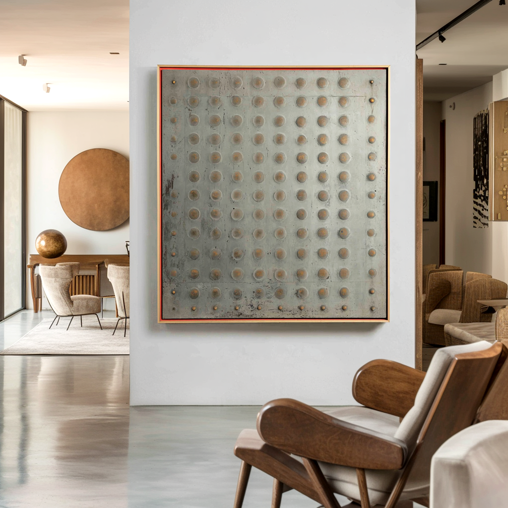 Abstract Geometric Texture Wall Art – Minimalist Industrial Pattern