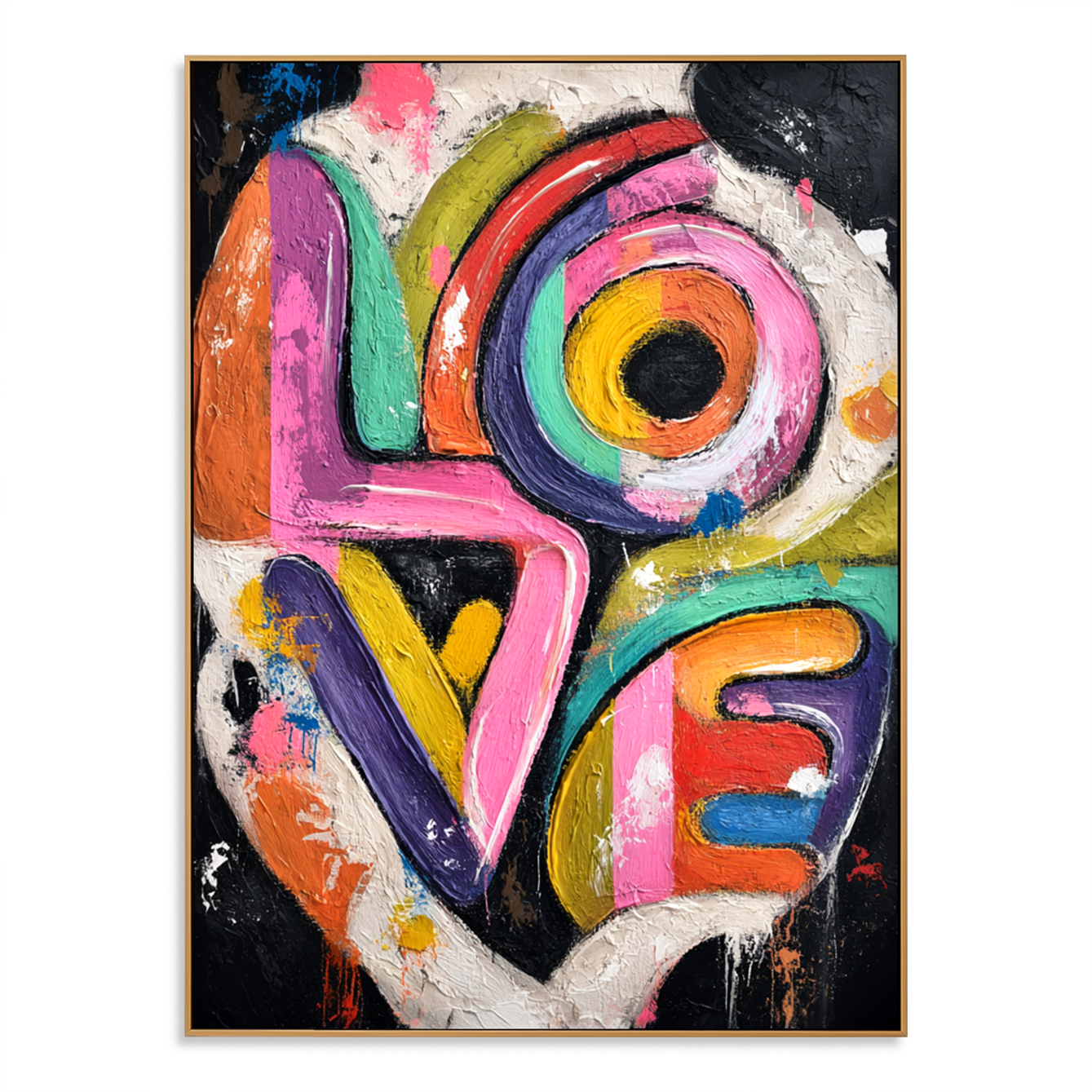 Bold Abstract Textured Wall Art with Expressive Color and Movement