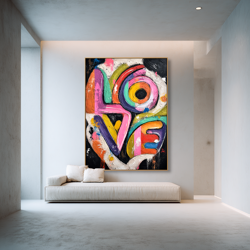 Bold Abstract Textured Wall Art with Expressive Color and Movement