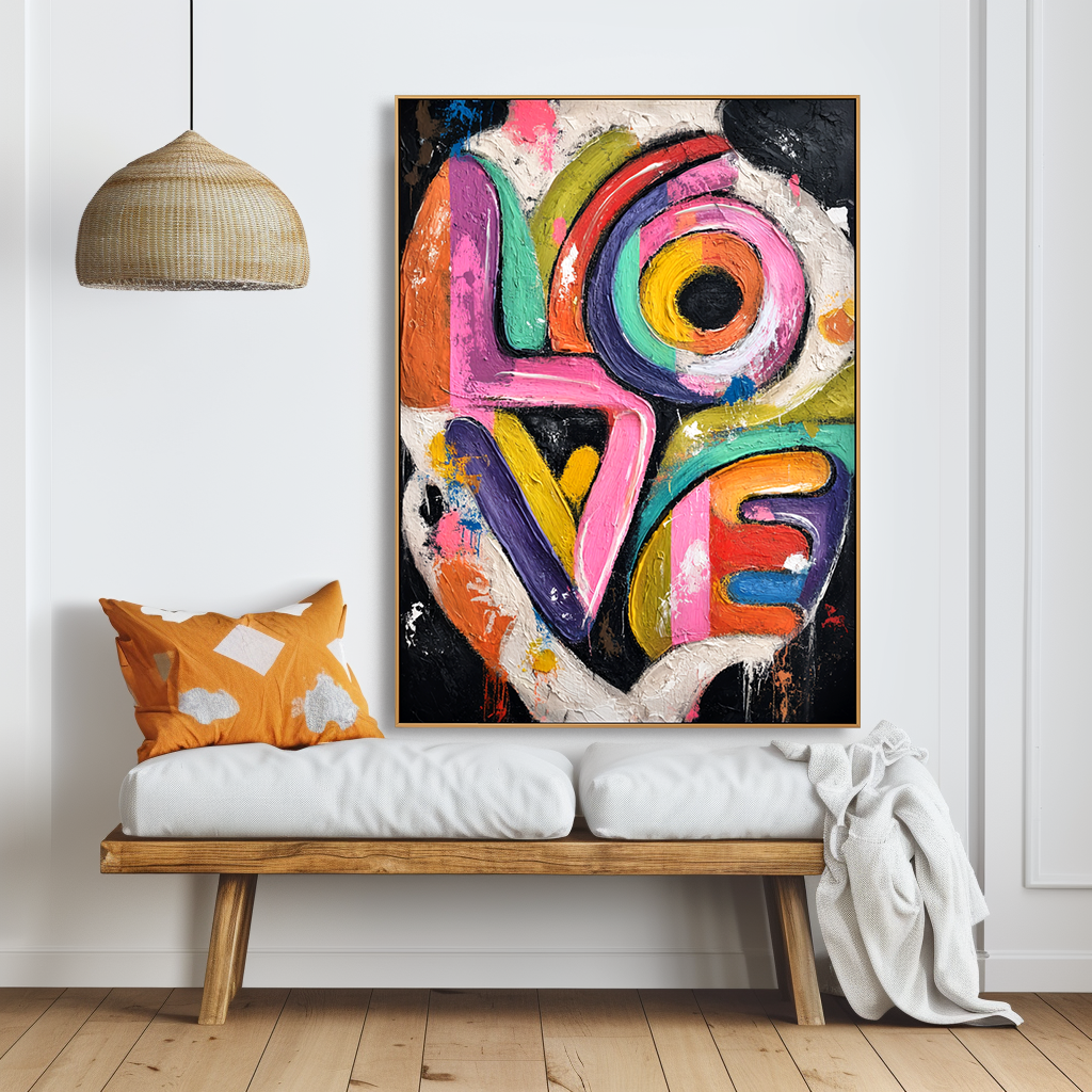 Bold Abstract Textured Wall Art with Expressive Color and Movement