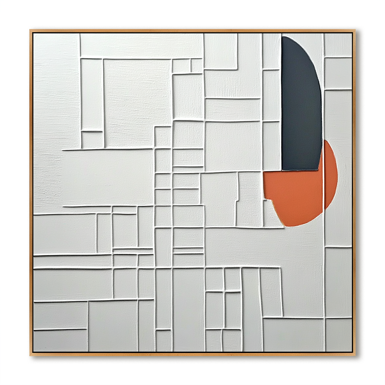 Minimalist Geometric Textured Wall Art with Architectural Balance