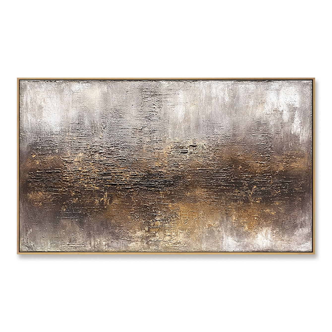 Abstract textured landscape with gold and brown tones