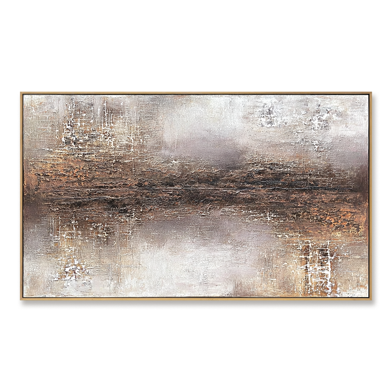 Abstract textured metallic landscape with gold, bronze, and silver tones