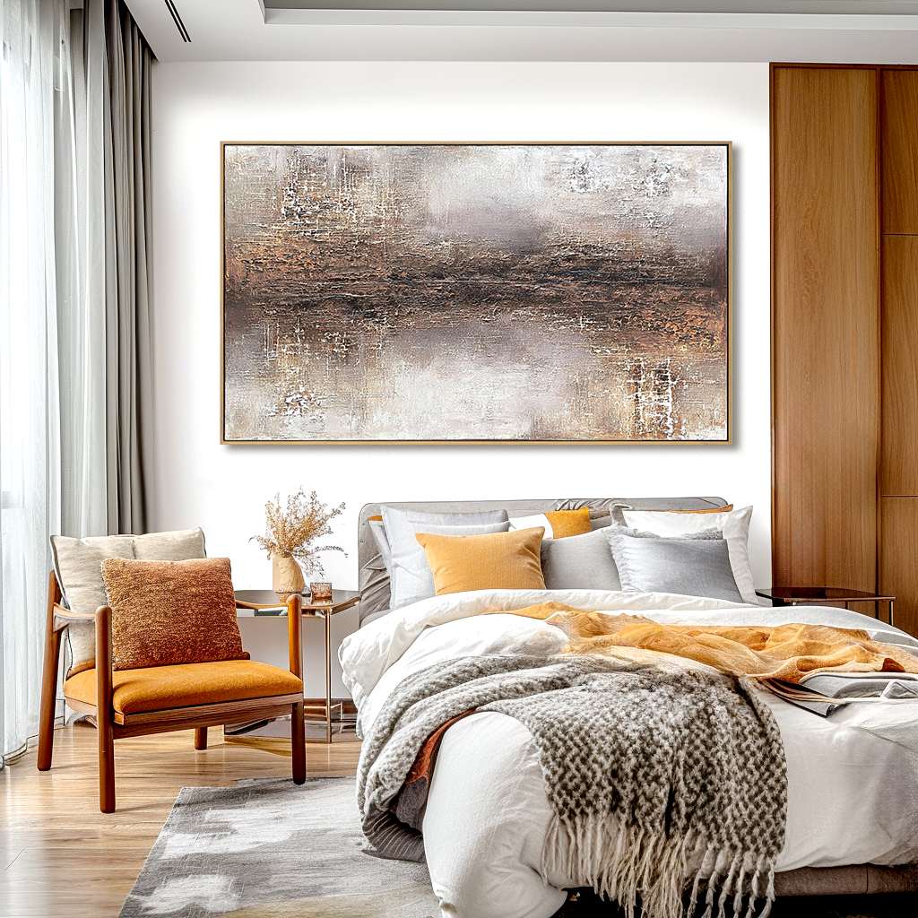 Abstract textured metallic landscape with gold, bronze, and silver tones