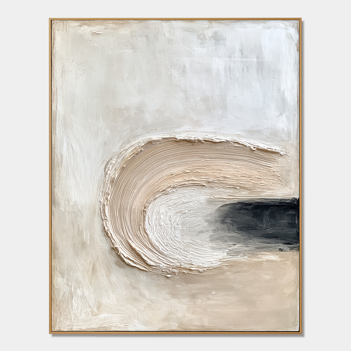 Neutral Abstract Brushstroke - Hand-Painted Textured Wall Art