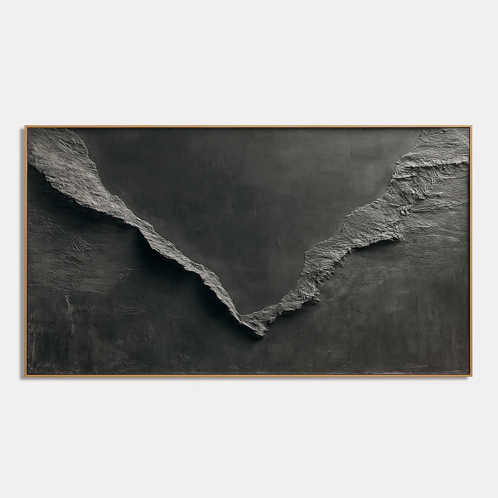 Monochrome Texture Landscape – Modern Abstract Wall Art
