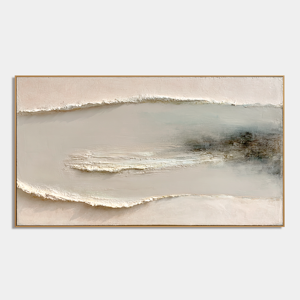 Serene Horizon textured abstract wall art in neutral tones